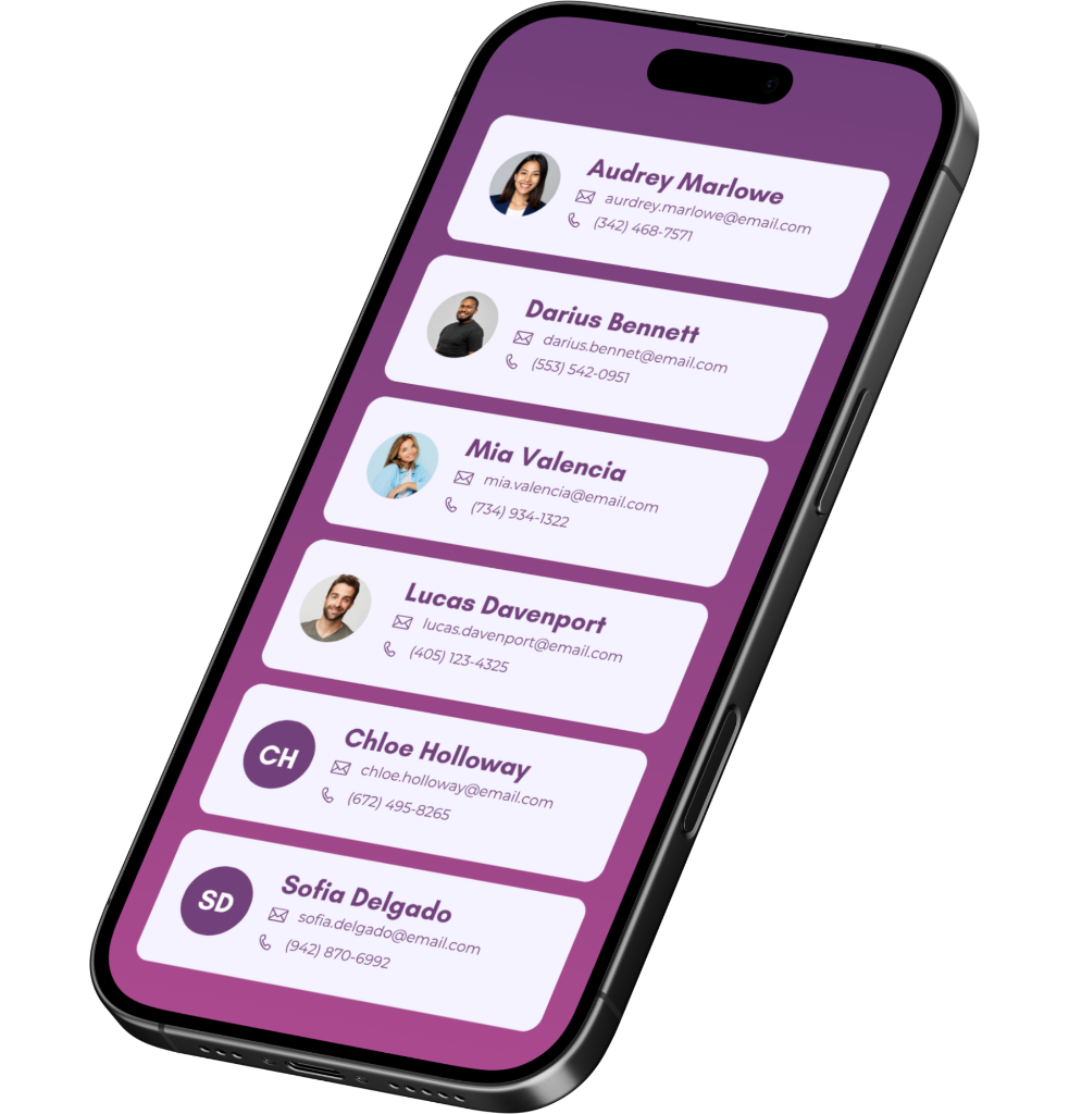 Leads list on a phone